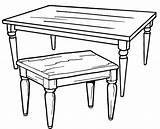 Wooden Table Coloring Page sketch template