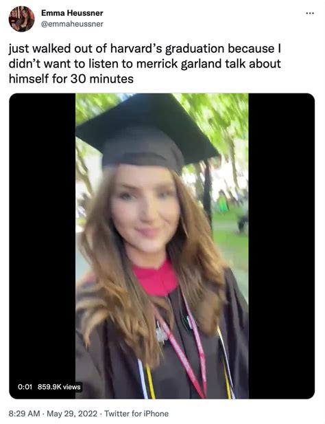 Harvard Grad Walks Out of Merrick Garland Speech, Instantly Goes Viral