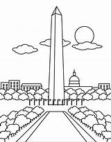 Printable Washington Monument Coloring Page sketch template