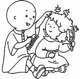 Caillou Colorir Fazendo Boneco Coloriage Imprimer Soeur Boyama Imprimir  sketch template