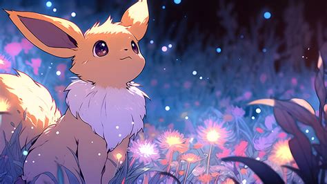 Pokemon Eevee Aesthetic Night Desktop Wallpaper - Download 4K