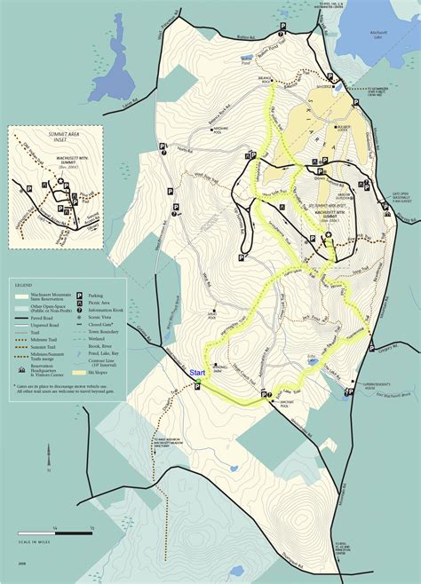 Hike New England - Trail map for Wachusett Mountain | Trail maps, Lake map, Mountain trails