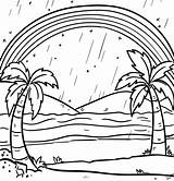Rainbow On Island Coloring Page  Free Printable Pages For Kids sketch template