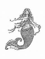 Mermaid Printable Coloring Page sketch template