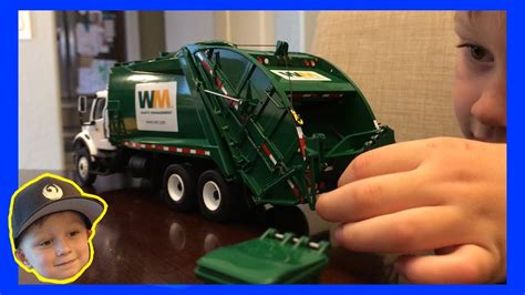 Roman's Miniature Waste Management Toy Truck - Close Up View! - YouTube