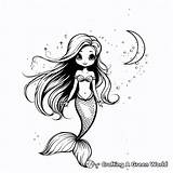 Siren Mermaid Coloring Pages  Free & Printable sketch template