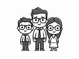 Parents And Children Coloring Activity  Page sketch template