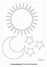 Sun Moon And Stars Coloring Page Free Space  Home sketch template