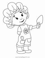 Fifi With Trowel Coloring Page For Kids  Free & The Flowertots sketch template