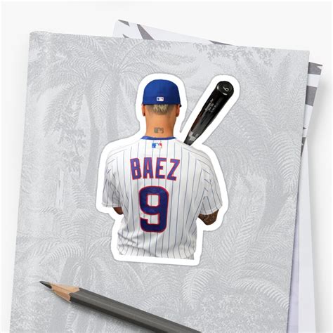 "Javy Baez Sticker" Stickers by ovoemily | Redbubble