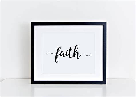 Faith Sign, Calligraphy Faith Art Print Digital Download – Crafting With My Chis