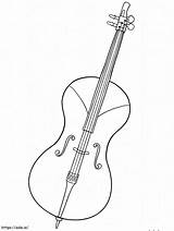 Free Cello To Color coloring Page sketch template