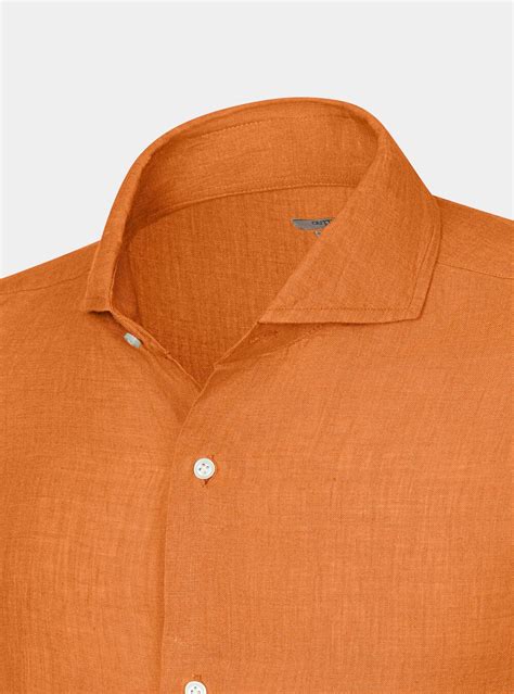 French collar shirt in pure linen | GutteridgeUS | Shirts Uomo