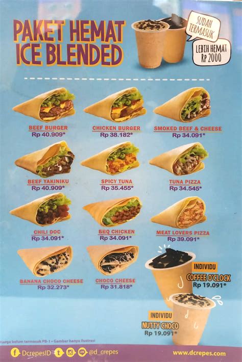 D' Crepes Menu, Menu for D' Crepes, Sudirman, Jakarta - Zomato Indonesia