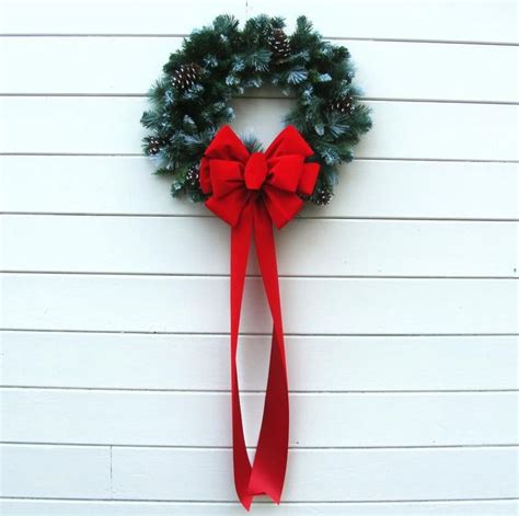 Large 14 or 16 Outdoor Red Velvet Bow Big Red - Etsy | Velvet christmas ...