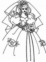 Barbie Wedding Dress Coloring Pages sketch template