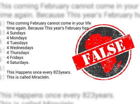 Joke turned to miracle? Except for leap years, every February has exactly four of each day of ...