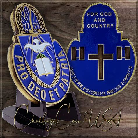 ChallengeCoinUSA Chaplain Corps Challenge Coin is a 2 inch antique gold with epoxy coating