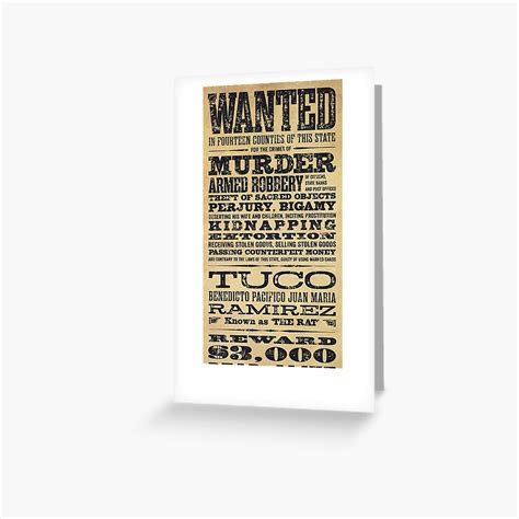 "Tuco Ramirez Wanted Poster from The Good, The Bad and The Ugly ...