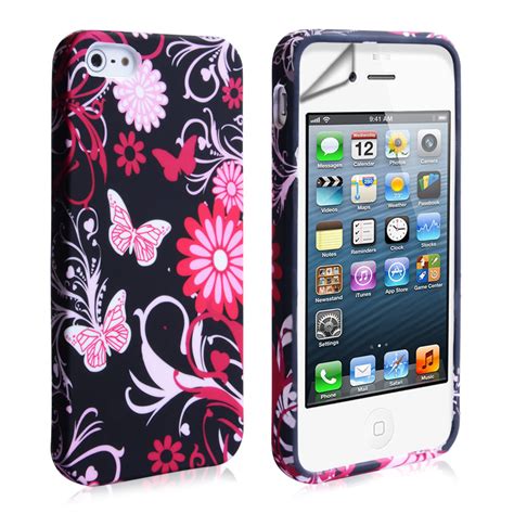 YouSave iPhone 5 / 5S Floral Case - Pink-Black | Mobile