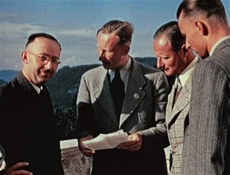 Reinhard Heydrich (2nd from left) with Heinrich Himmler, Karl Wolff and unidentified assistant ...