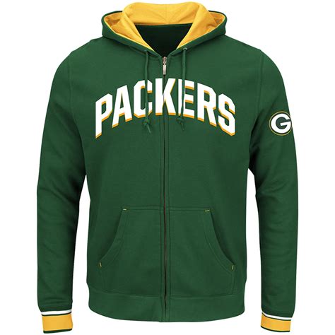 Majestic Green Bay Packers Green Big & Tall Anchor Point Full-Zip Hoodie