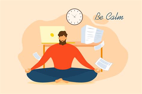 Man Be Calm Meditate Office Stress Relief 663349 Vector Art at Vecteezy