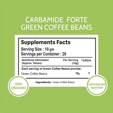 Carbamide Forte Green Coffee Beans with High CGA & High Caffeine Unroasted Arabica Coffee Beans ...