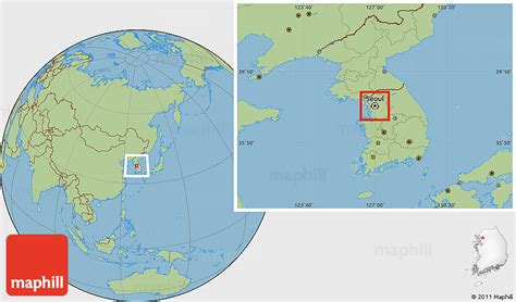 Savanna Style Location Map of Seoul