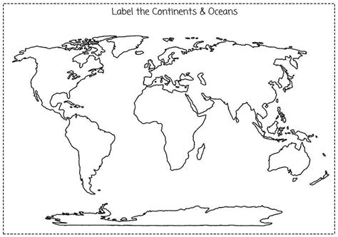 Cut And Paste Continents And Oceans Worksheet