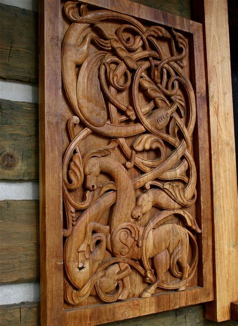 VIKING DRAGON CARVING | Wood carving designs, Carving, Wood carving