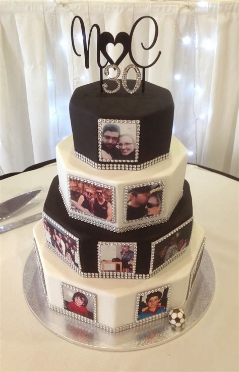 Nada's cakes: Black and White Bling Wedding/Birthday Cake - by Nada's Cakes Canberra