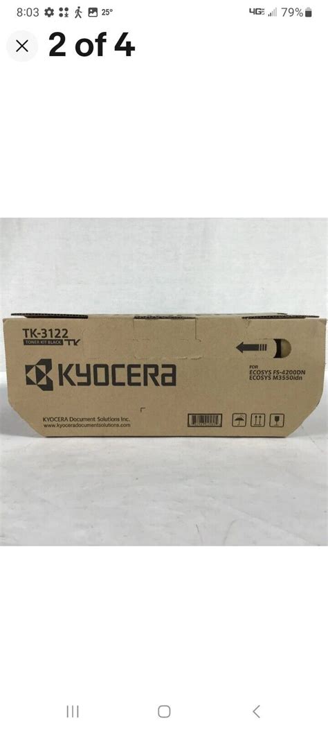 Used Kyocera TK-3122 Black Toner Cartridge for ECOSYS FS-4200DN ...