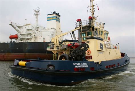 Modern tug on the River Tees. Home port of Middlesbrough. | Tug boats ...