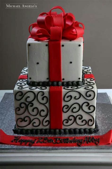 Black and red | Cake designs birthday, Cake design, Ribbon cake