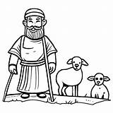 Shepherds And Sheep Coloring Page · Creative Fabrica sketch template