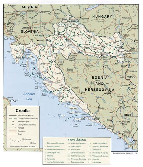 Detailed administrative map of Croatia. Croatia detailed administrative map | Vidiani.com | Maps ...