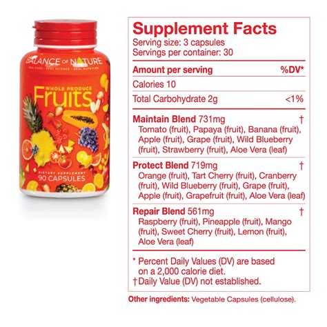 Buy Balance of Nature Fruits and Veggies - 90 Fruit and 90 Veggie Supplement Capsules - 100% ...