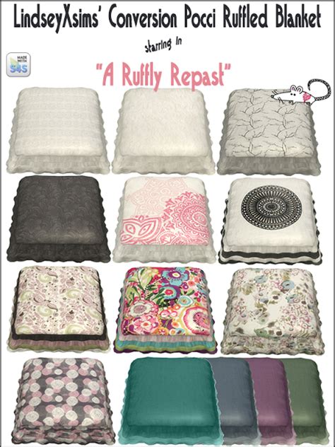 The Best: Ruffled Blanket Recolors by LoveratSims4 | Sims 4, Sims, Sims ...