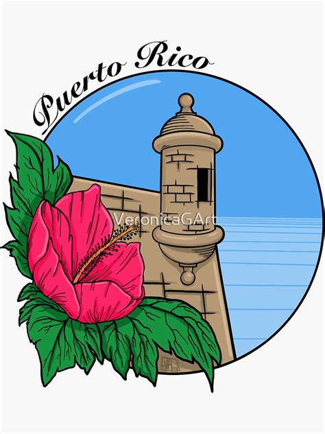 "El Morro Puerto Rico Maga Flower" Sticker for Sale by VeronicaGArt ...