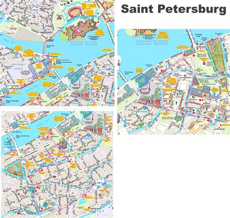 Saint Petersburg city center map - Ontheworldmap.com