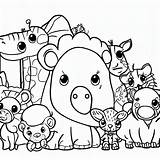 Cute Zoo Animals Printable coloring Page  Download Print Or Color sketch template