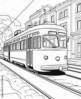 Tramway Coloring Page Ai Generative Stock Illustration  Adobe sketch template