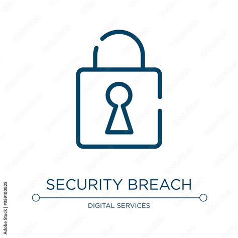 Security breach icon. Linear vector illustration from cyber robbery ...