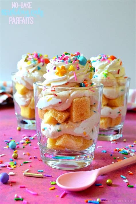 No-Bake Birthday Cake Parfaits | The Domestic Rebel