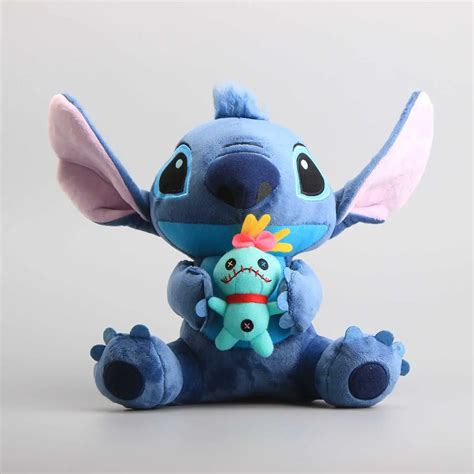 High Quality 1 Piece 25 CM Lilo Stitch Holding SCRUMP Plush Toy Soft ...