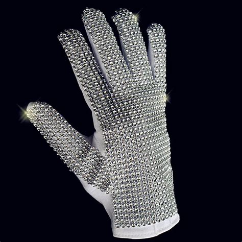 Classic MJ Silver Crystal Single Size Glove Handmade Collection1:1 ...