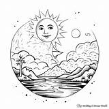 Sun And Moon Coloring Pages  Free & Printable sketch template