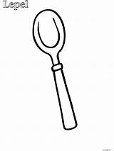 Kleurplaat Peuter kleurplaat lepel  Kleurplatennl sketch template