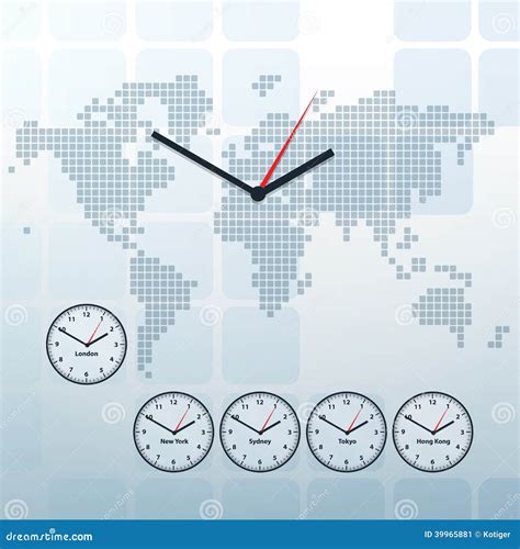 World Map and World-time Vector Stock Vector - Illustration of asia ...